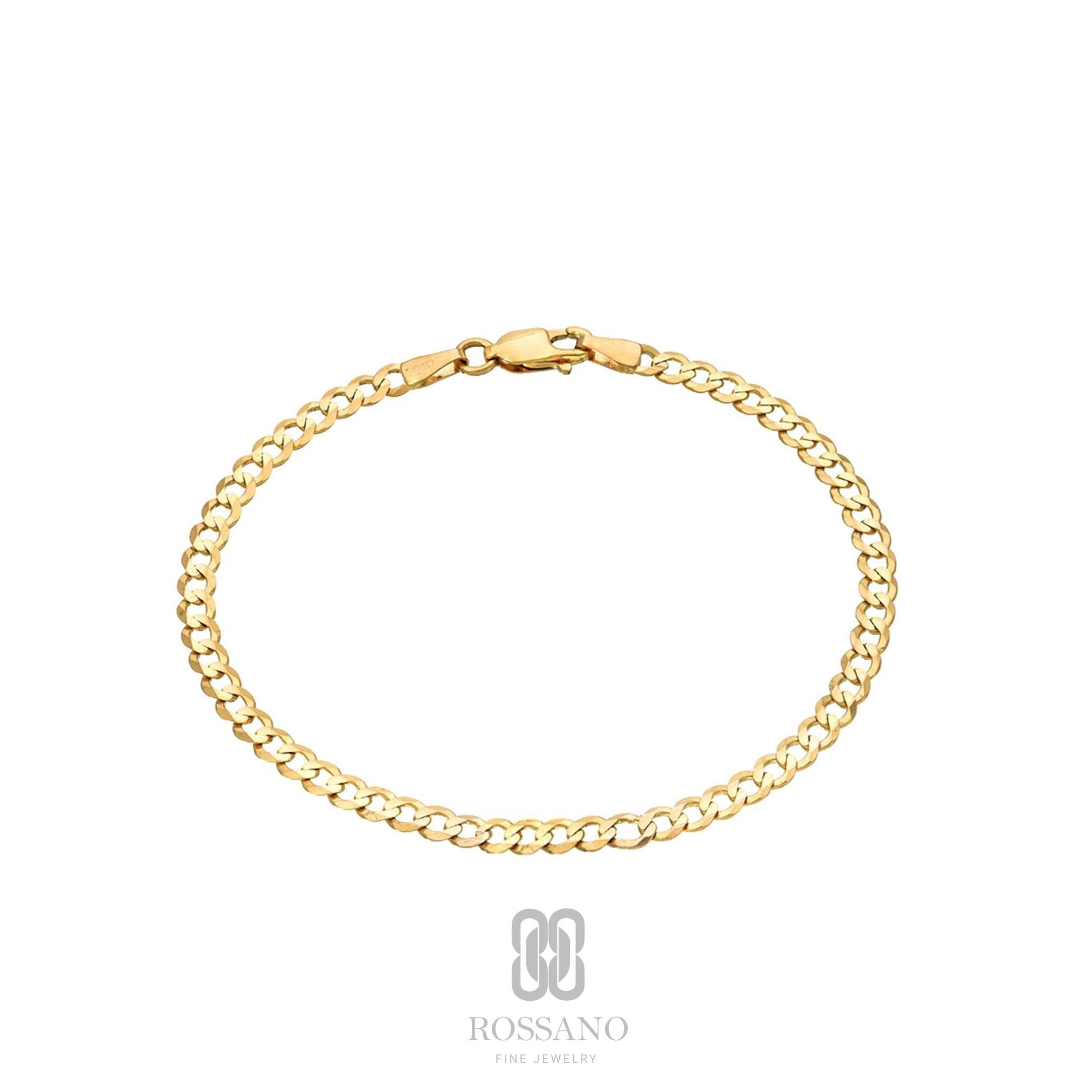 14K Gold Cuban Bracelet, Solid Gold Miami Cuban Link 2mm 3mm 4mm, Unisex Curb Chain Bracelet, Bold Layering Jewelry, Gift for Her & Him