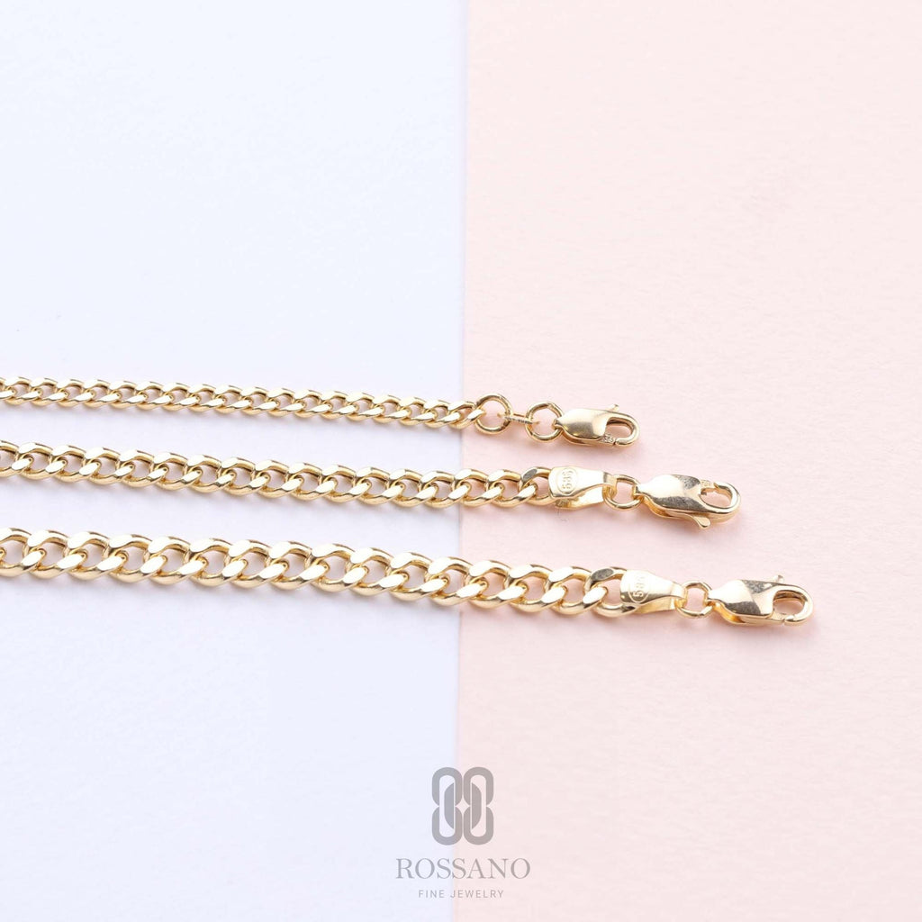 14K Gold Cuban Bracelet, Solid Gold Miami Cuban Link 2mm 3mm 4mm, Unisex Curb Chain Bracelet, Bold Layering Jewelry, Gift for Her & Him