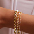 14K Gold Rolo Chain Bracelet, 3mm 4mm 7mm Thick Rolo Link, Belcher Chain Bracelet, Round Gold Bracelet, Unisex Gift Jewelry