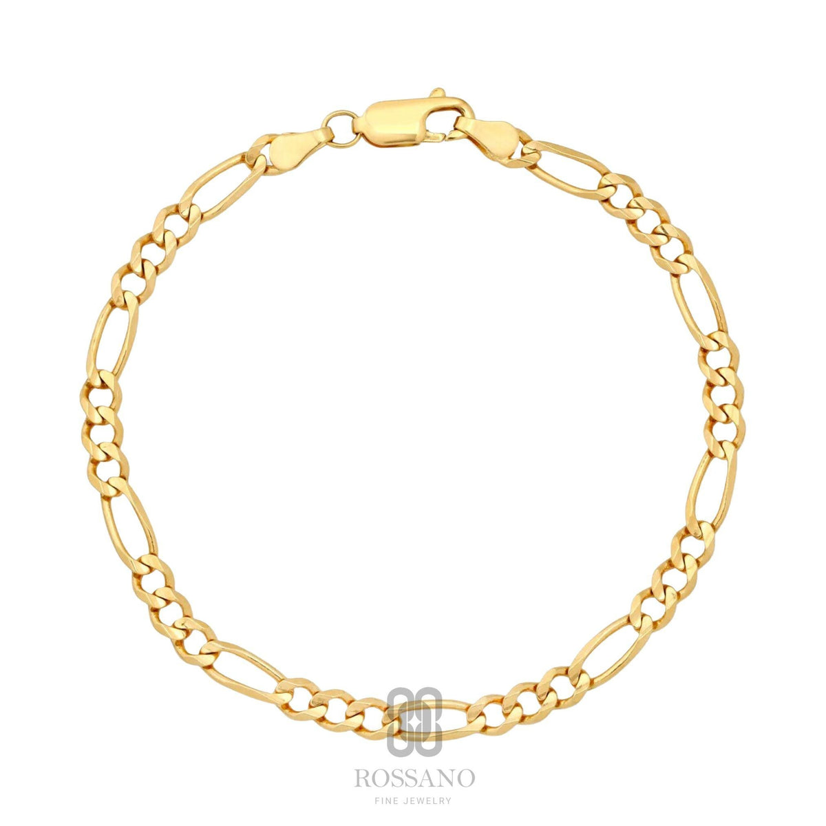 14K Gold Figaro Chain Anklet, 2mm 3mm 4mm 5mm Real Gold Figaro Link Ankle Bracelet