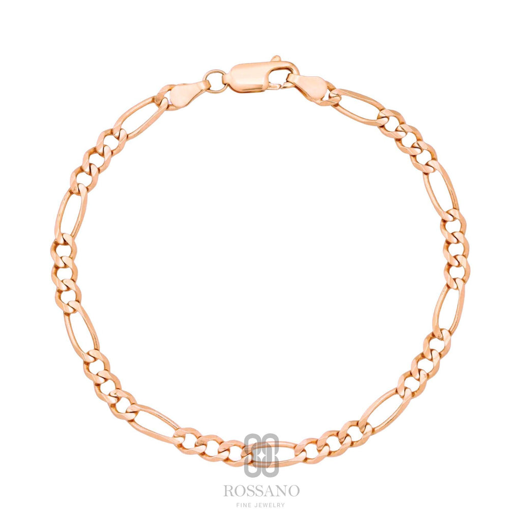 14K Gold Figaro Chain Anklet, 2mm 3mm 4mm 5mm Real Gold Figaro Link Ankle Bracelet, Classic Italian Chain, Gift for Her