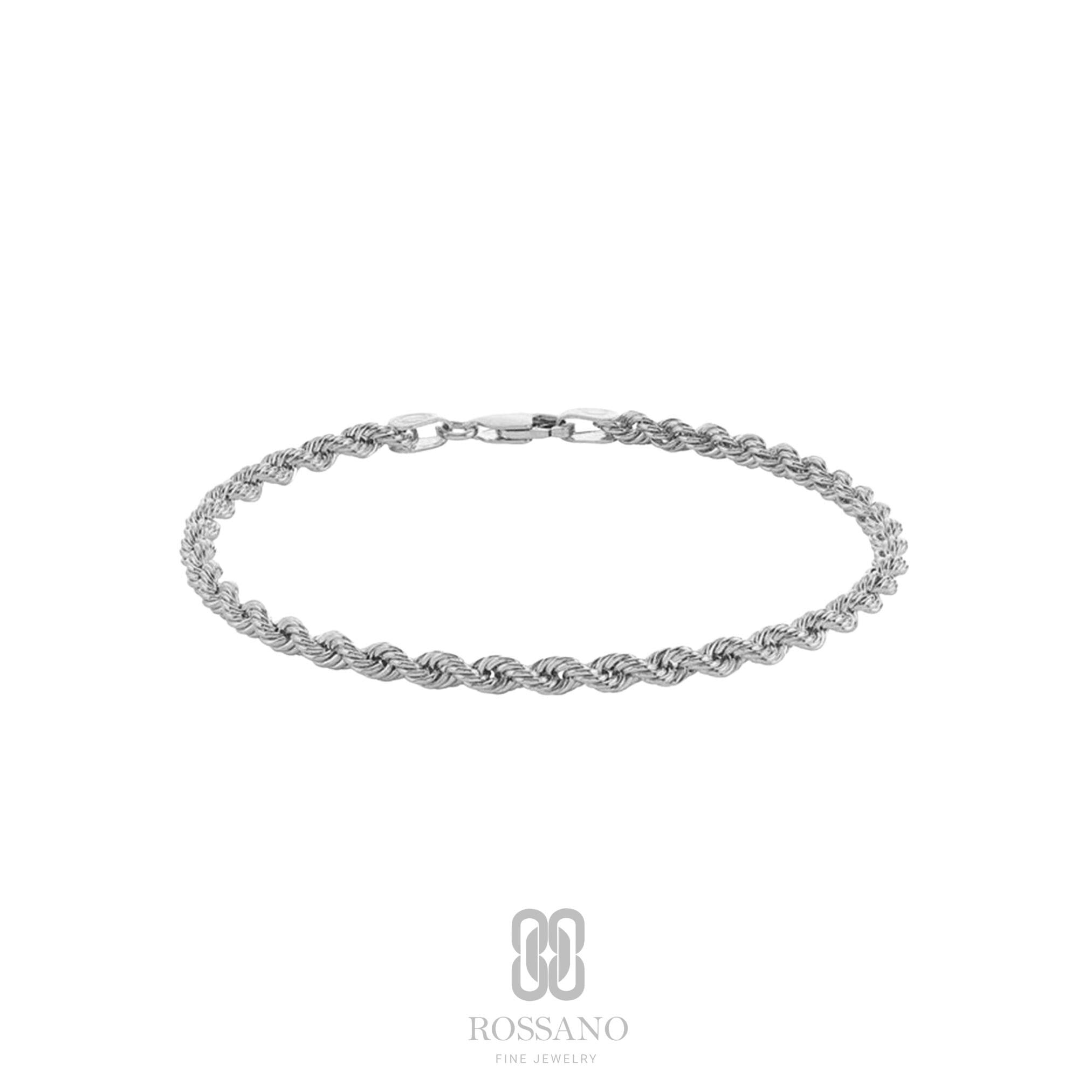 14K Gold Rope Chain Bracelet, 2mm 3mm 4mm Twisted Rope Gold Chain, Dainty Rope Bracelet, Stackable Jewelry, Gift for Her