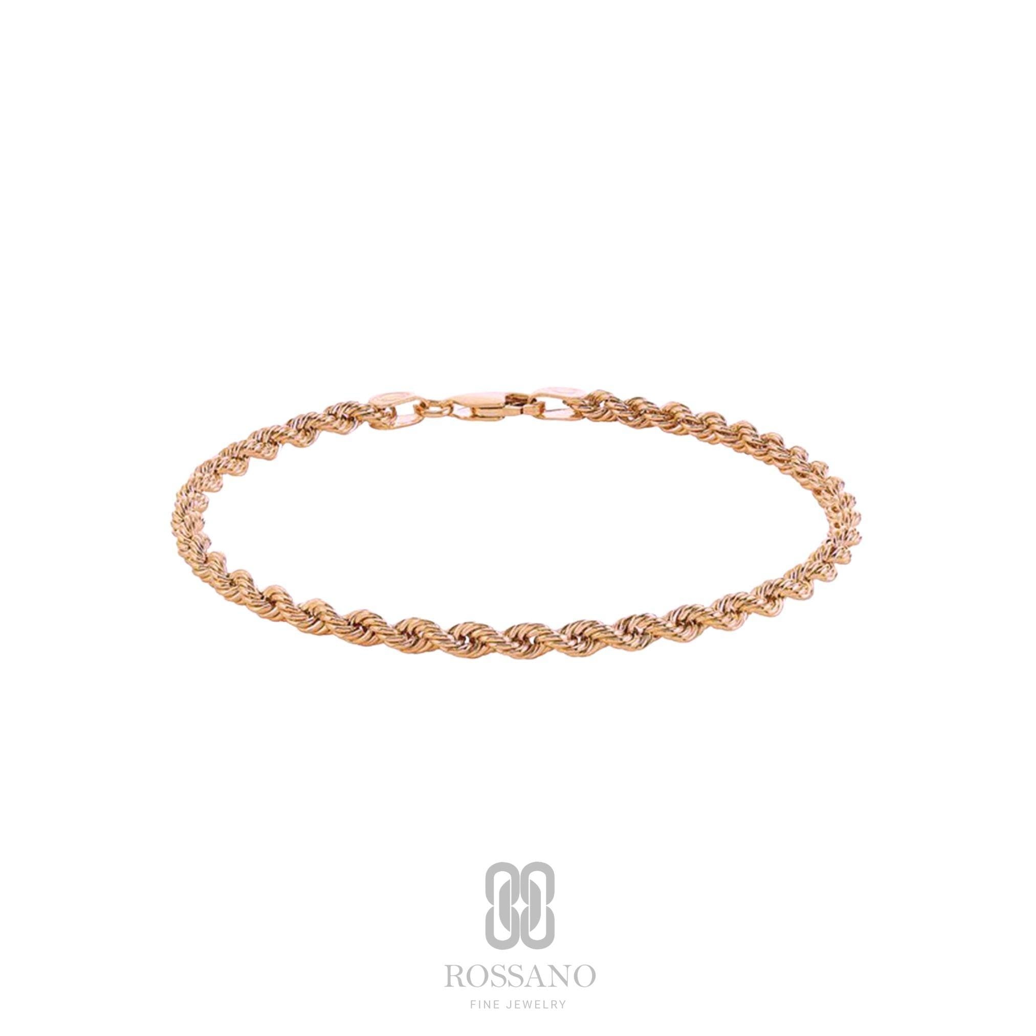 14K Gold Rope Chain Anklet, 2mm 3mm 4mm Twisted Rope Gold Chain, Dainty Rope Anklet, Unisex Ankle Bracelet, Gift for Her & Him