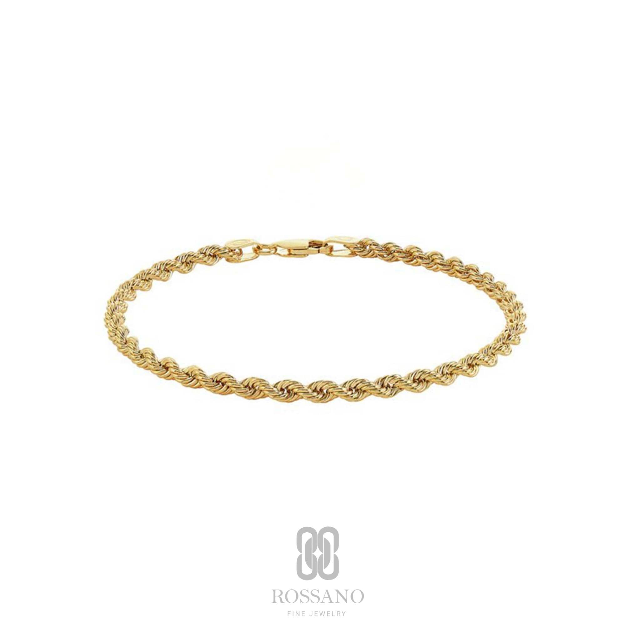 14K Gold Rope Chain Anklet, 2mm 3mm 4mm Twisted Rope Gold Chain, Dainty Rope Anklet, Unisex Ankle Bracelet, Gift for Her & Him