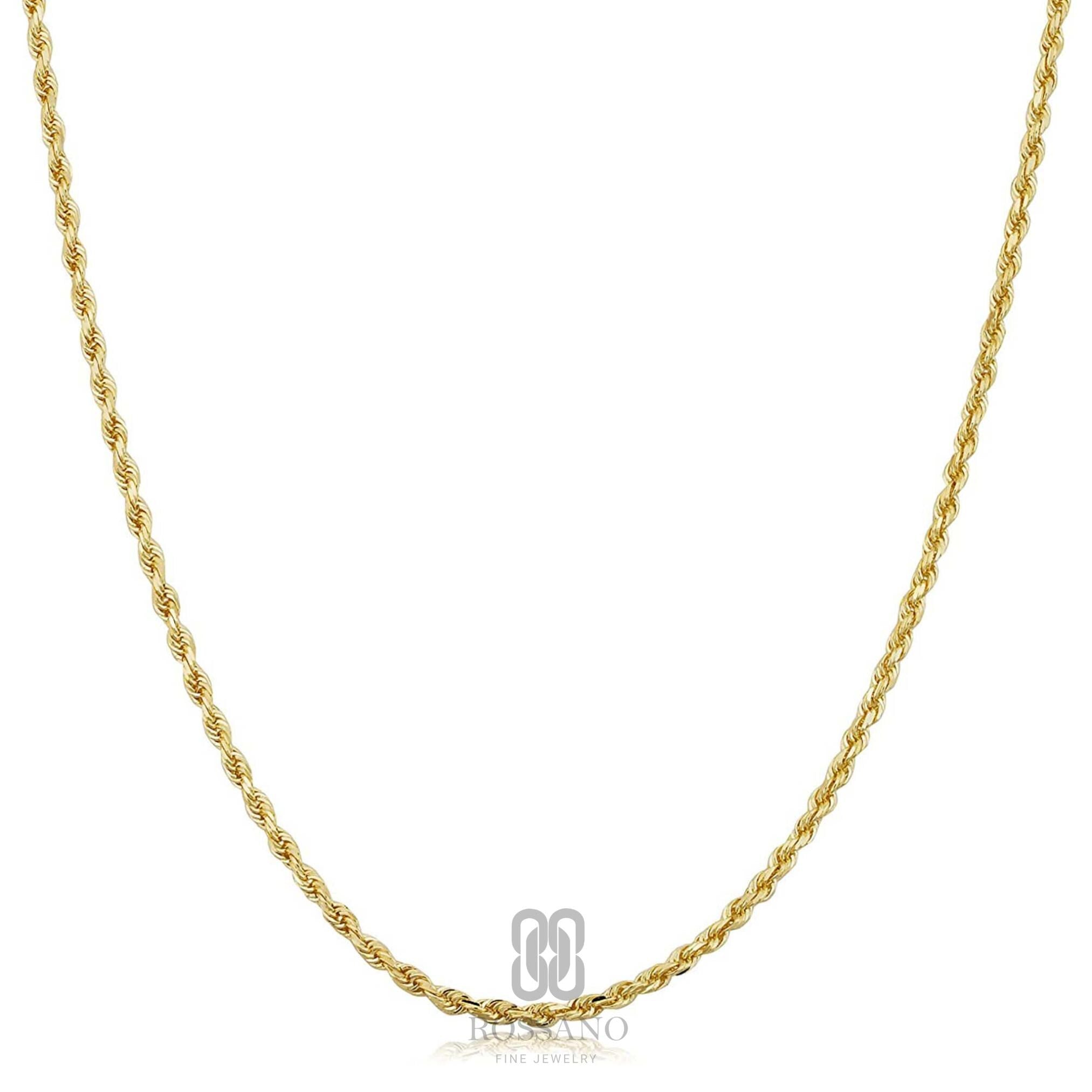 14K Gold Rope Chain Necklace, 2mm 3mm 4mm Twisted Rope Gold Chain, Dainty Rope Necklace, Stackable Choker, Gift for Her