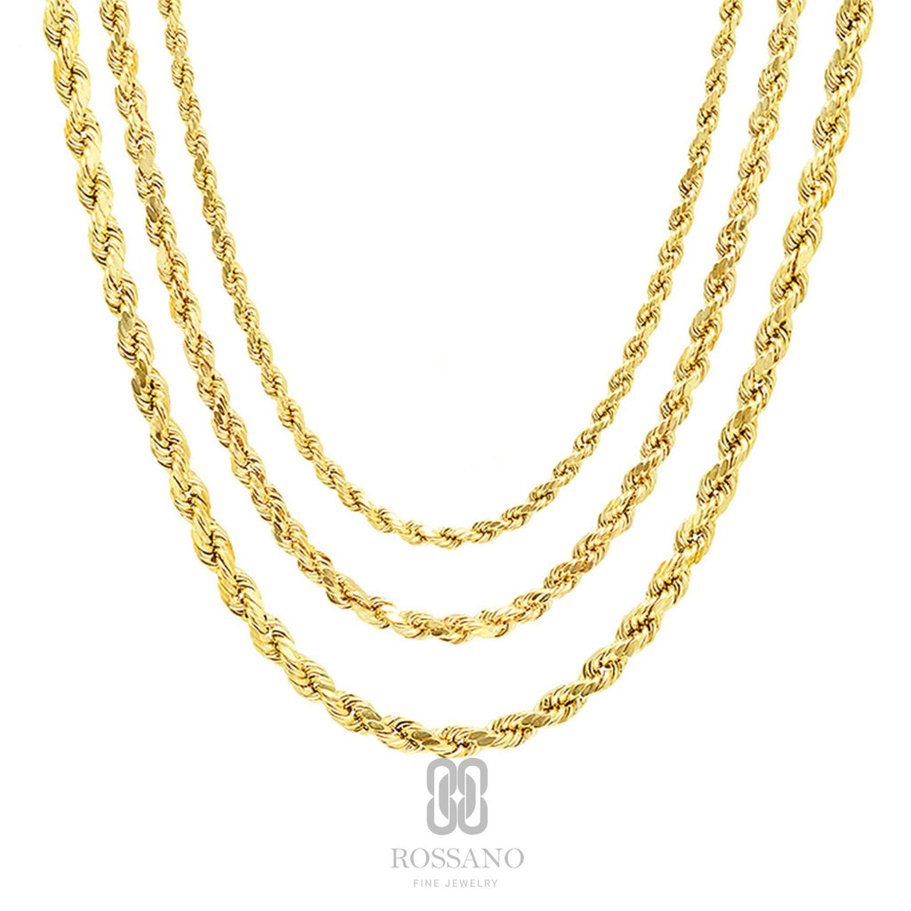 14K Gold Rope Chain Necklace, 2mm 3mm 4mm Twisted Rope Gold Chain, Dainty Rope Necklace, Stackable Choker, Gift for Her
