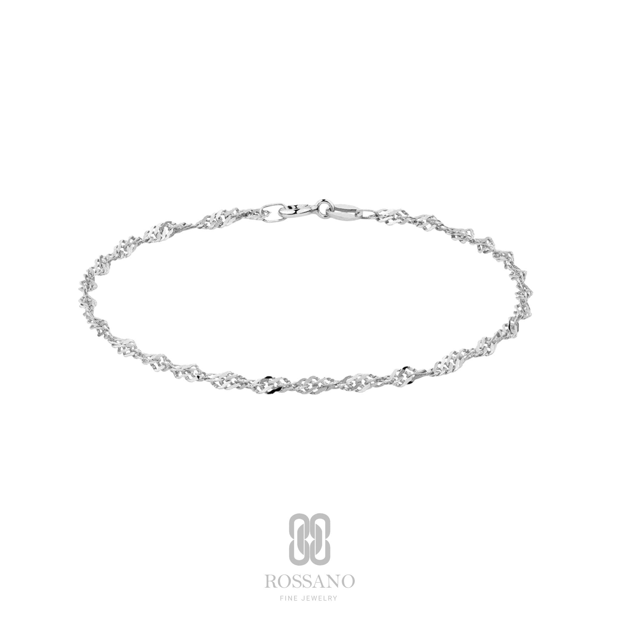 14K Gold Singapore Chain Bracelet, Diamond Cut Twisted Gold Chain, Dainty Rope Style Bracelet, Tiny Twist Bracelet, Gift for Her