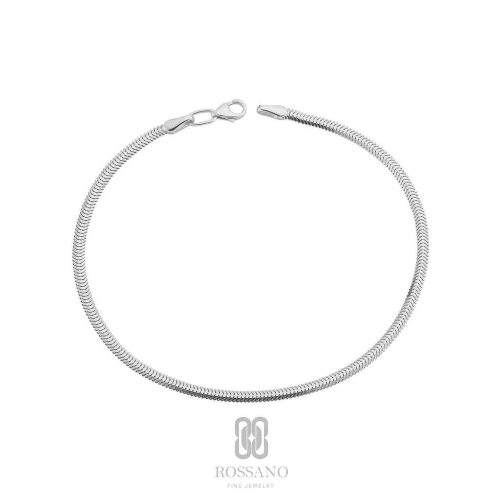 14K Gold Snake Bracelet, Italian Herringbone Chain Bracelet, Flat Snake Gold Chain, Shiny Gold Bracelet, Elegant Gift for Her