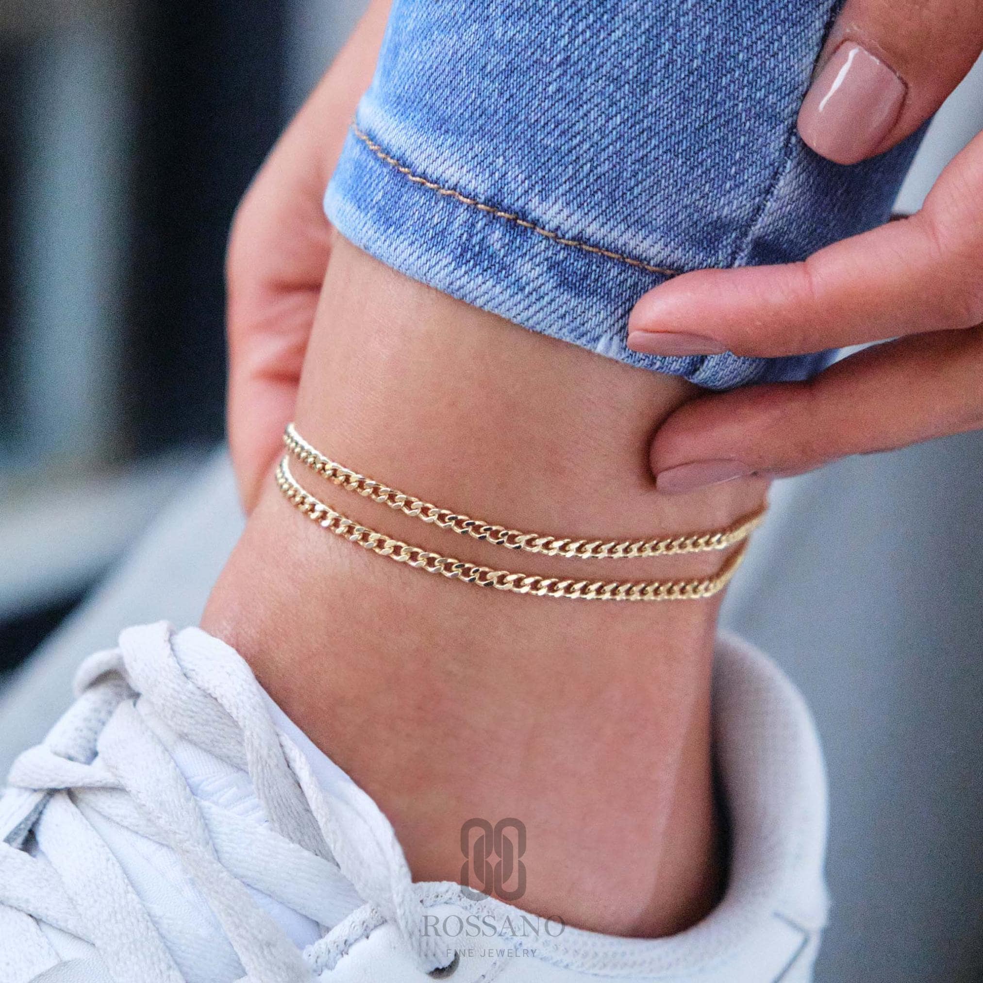 14K Gold Cuban Anklet, Solid Miami Cuban Link 2mm 3mm 4mm, Unisex Curb Chain Anklet, Bold Stacking Jewelry, Gift for Her & Him