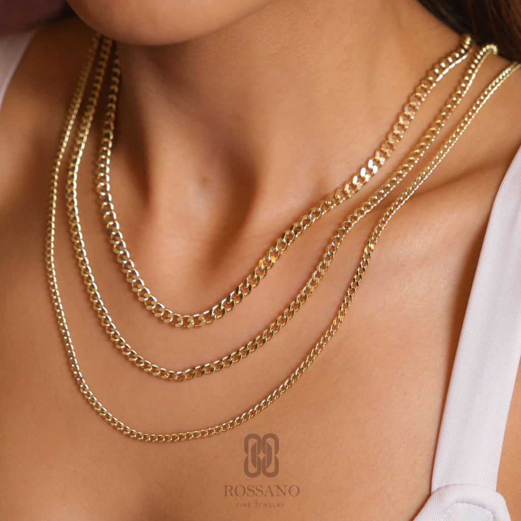 14K Gold Miami Cuban Link Necklace, 2mm–5mm Solid Cuban Chain, Real Gold Choker, Men’s & Women’s Gold Chain, Unisex Gift Jewelry