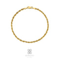 14K Gold Rope Chain Anklet, 2mm 3mm 4mm Twisted Rope Gold Chain, Dainty Rope Anklet, Unisex Ankle Bracelet, Gift for Her & Him