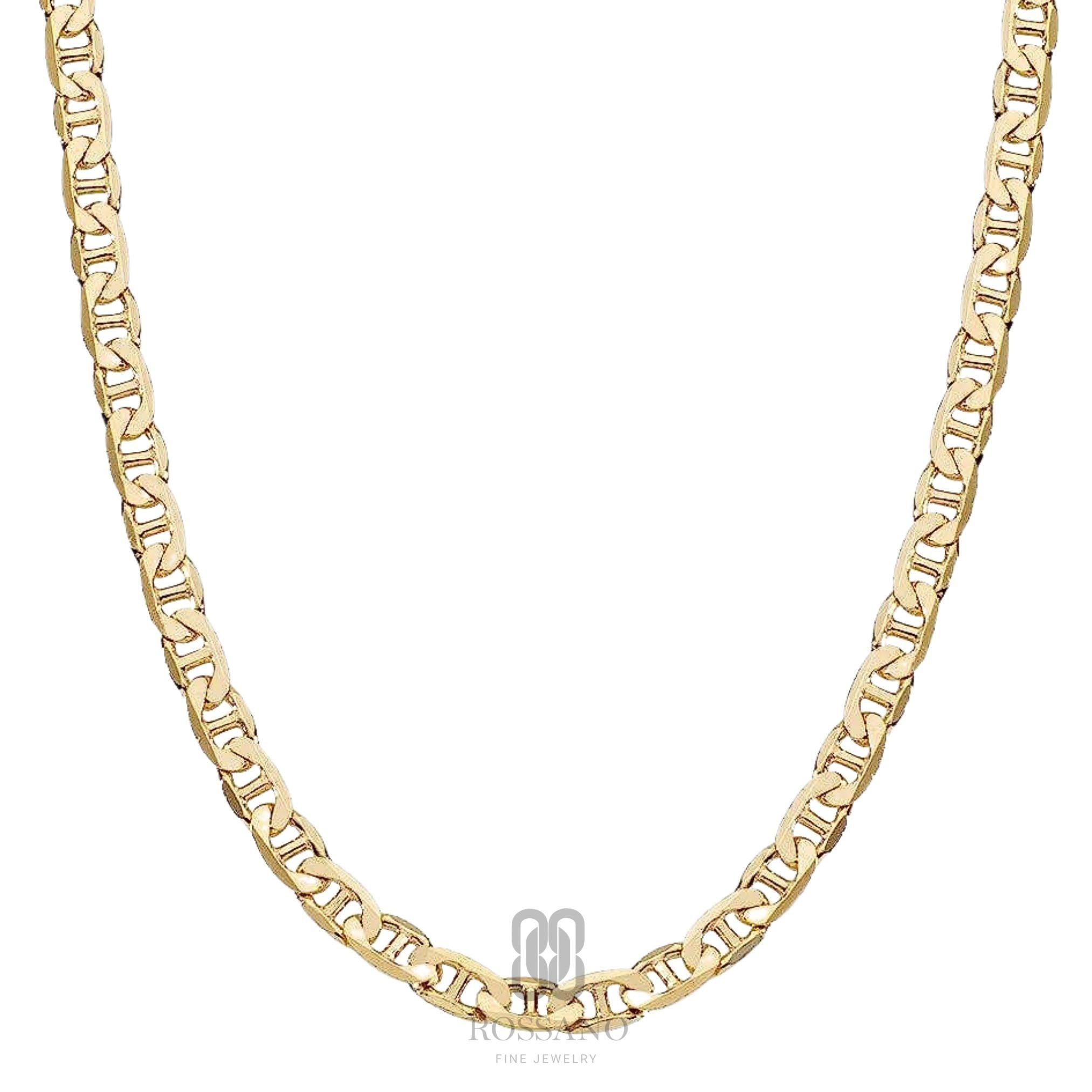 14K Gold Mariner Necklace, 3mm 4mm Mariner Link Choker, Layering Gold Chain Necklace, Minimalist Fine Jewelry, Unisex Gift