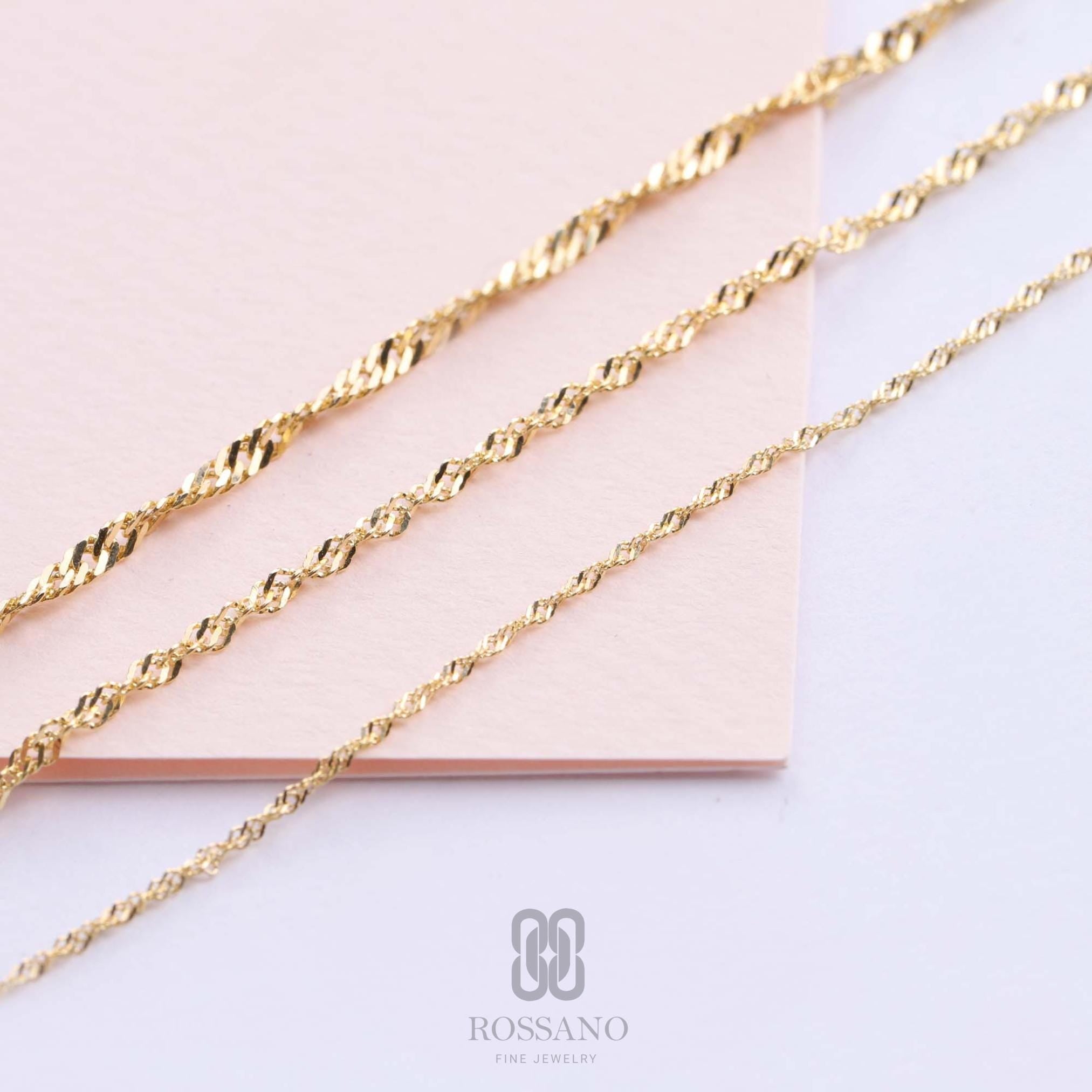 14K Gold Singapore Chain Bracelet, Diamond Cut Twisted Gold Chain, Dainty Rope Style Bracelet, Tiny Twist Bracelet, Gift for Her