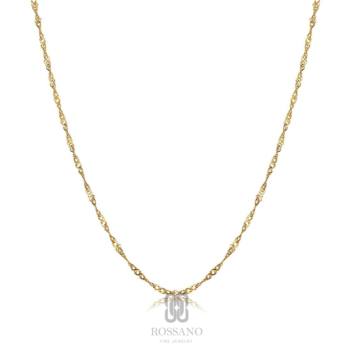 14K Gold Singapore Chain Necklace, Diamond Cut Twisted Gold Choker, Tiny Rope Style Necklace, Dainty Twist Chain, Gift for Her