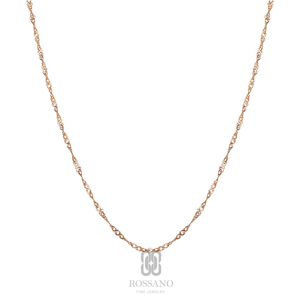 14K Gold Singapore Chain Necklace, Diamond Cut Twisted Gold Choker, Tiny Rope Style Necklace, Dainty Twist Chain, Gift for Her
