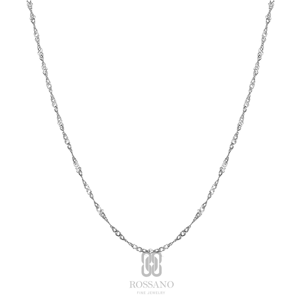 14K Gold Singapore Chain Necklace, Diamond Cut Twisted Gold Choker, Tiny Rope Style Necklace, Dainty Twist Chain, Gift for Her