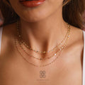 14K Solid Gold Sequin Necklace, 2mm 3mm 4mm Dainty Chain Choker, Delicate Sequin Gold Necklace, Minimalist Jewelry, Gift for Her