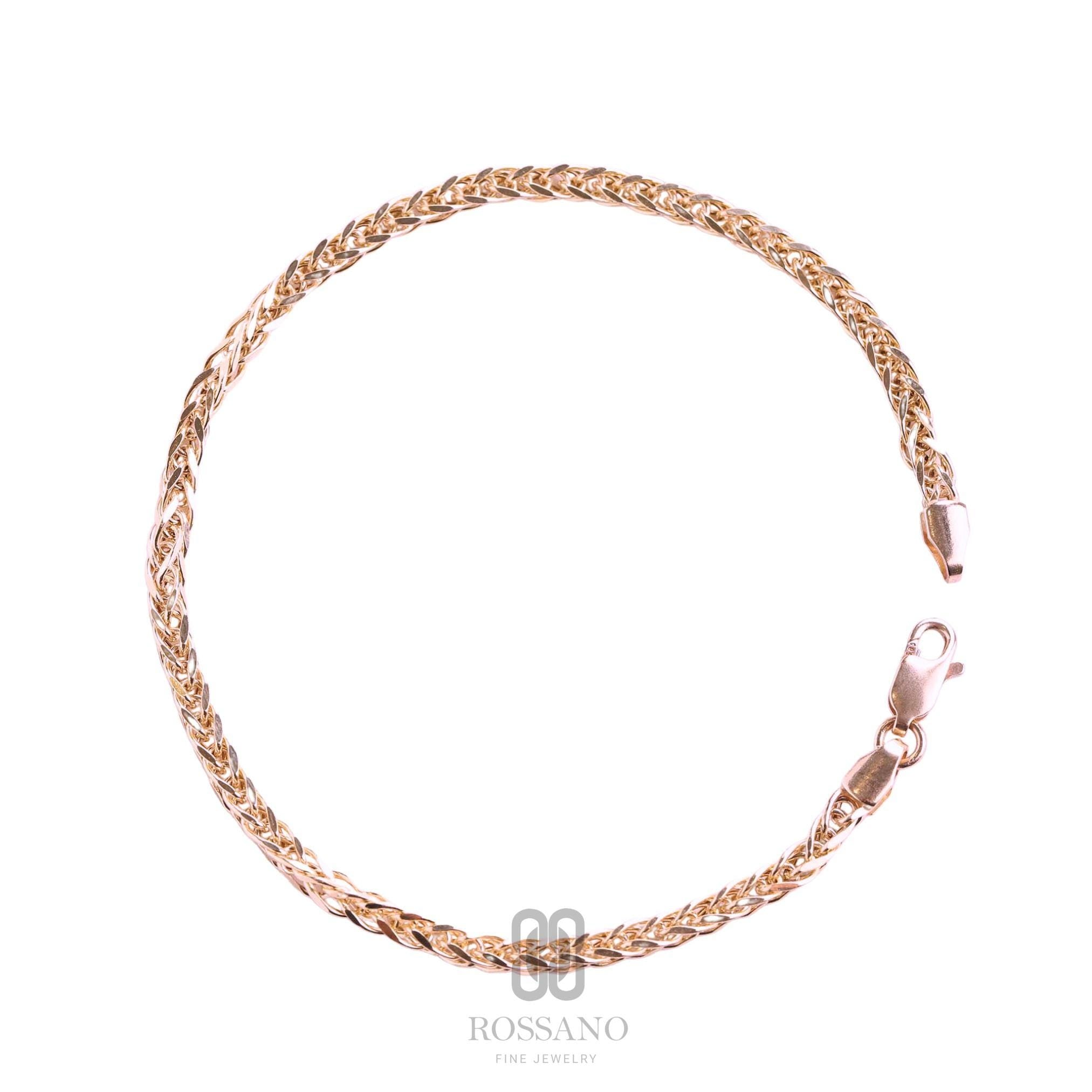 14K Gold Franco Chain Bracelet, 2mm 3mm 4mm Franco Palm Bracelet, Gold Foxtail Wheat Chain, Solid Unisex Jewelry, Gift for Her