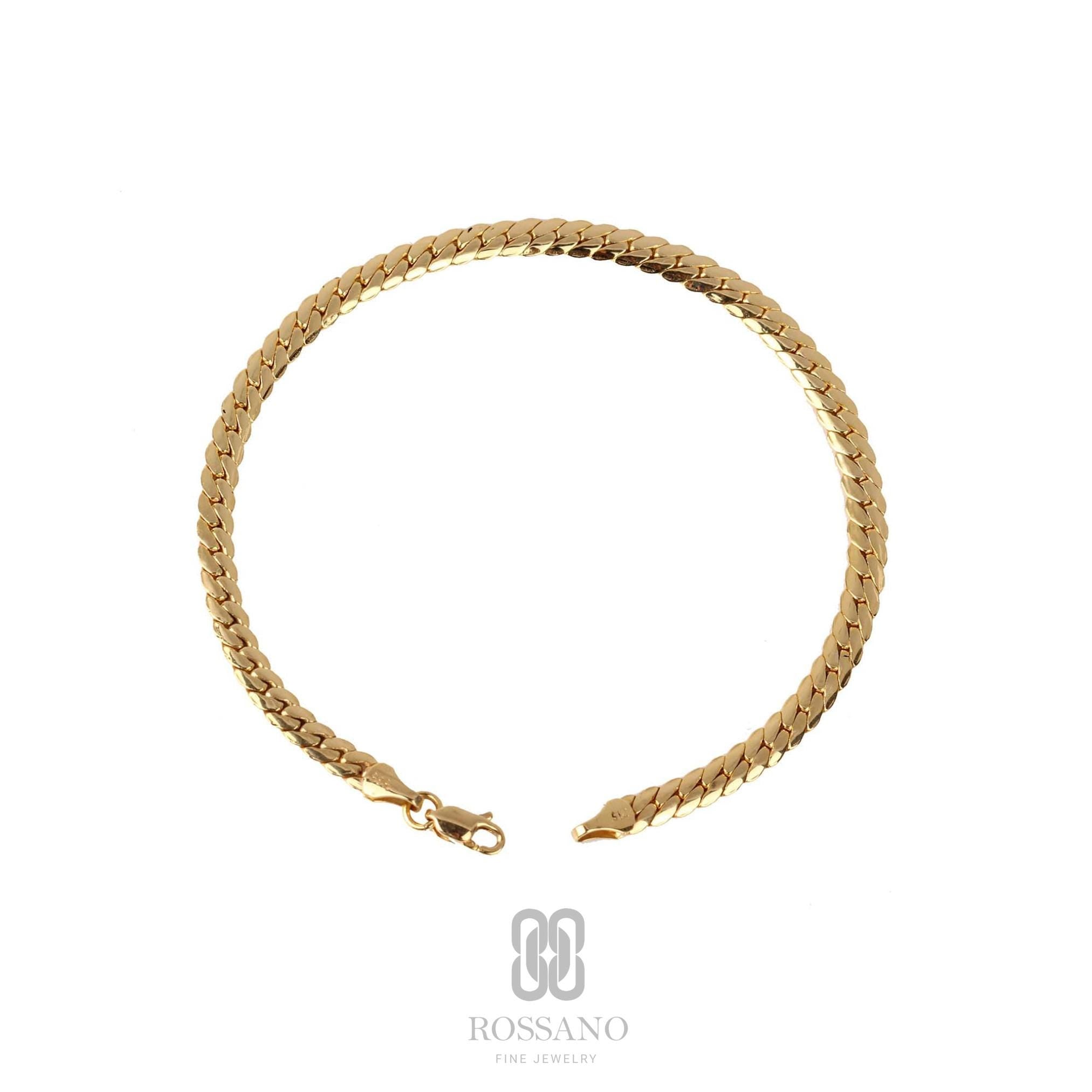 14K Gold Cuban Link Bracelet, 3mm 4mm 5mm Bold Curb Chain Bracelet, Chunky Vintage Gold Chain, Men & Women Stacking, Gift for Her