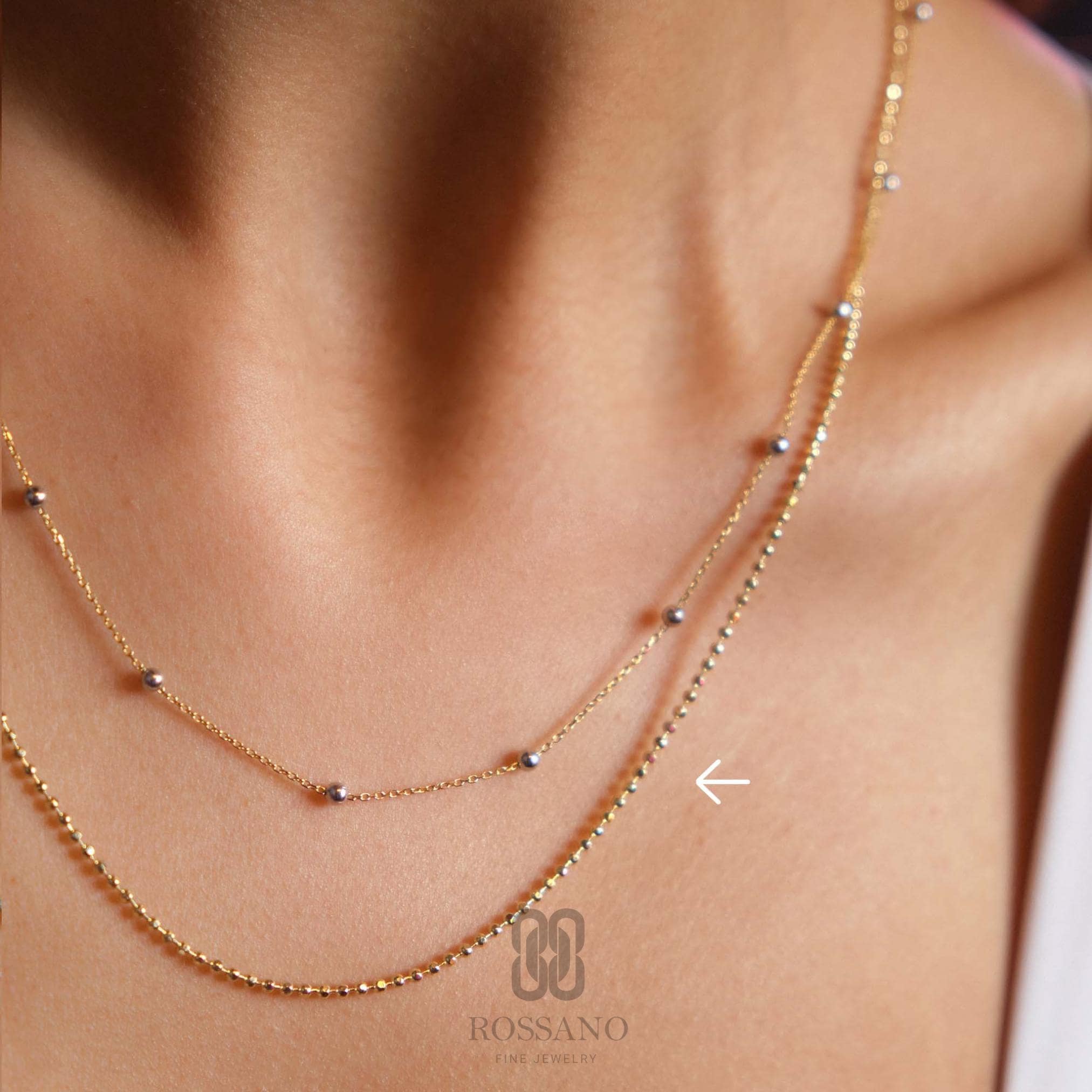 14K Gold Beaded Necklace, 1.5mm Gold Bead Choker, Dainty Minimalist Jewelry, Mothers Day Gift, Gold Bead Chain, Gift for Her