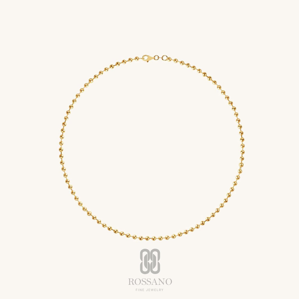 14K Gold Beaded Anklet, 1.5mm Gold Bead Anklet