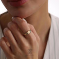 14K Gold Signet Ring, Classic Flat Top Gold Ring, Minimalist Statement Band, Timeless Unisex Jewelry, Stackable Ring, Gift for Her