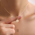 14K Gold Clover Necklace, Dainty Gold Four Leaf Pendant, Minimalist Chain Necklace, Lucky Charm Jewelry, Stackable Necklace, Gift for Her
