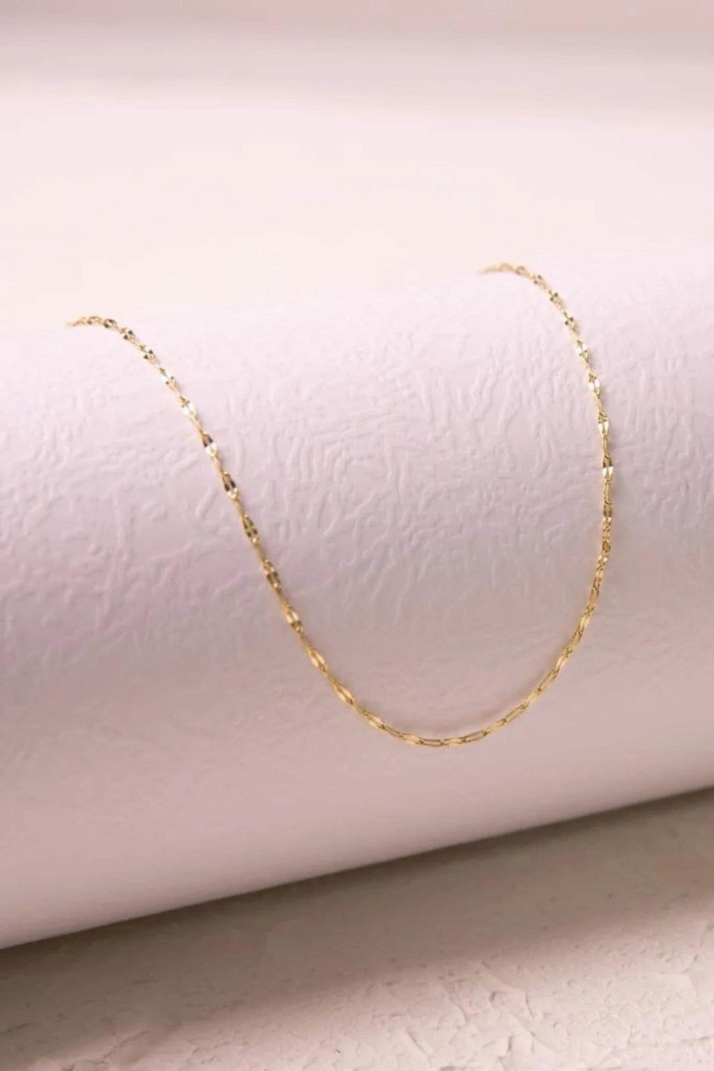 14K Gold 2.15mm Sequin Necklace, Dainty Gold Chain, Minimalist Delicate Jewelry, Stackable Everyday Necklace, Gift for Her