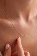 14K Gold 2.15mm Sequin Necklace, Dainty Gold Chain, Minimalist Delicate Jewelry, Stackable Everyday Necklace, Gift for Her