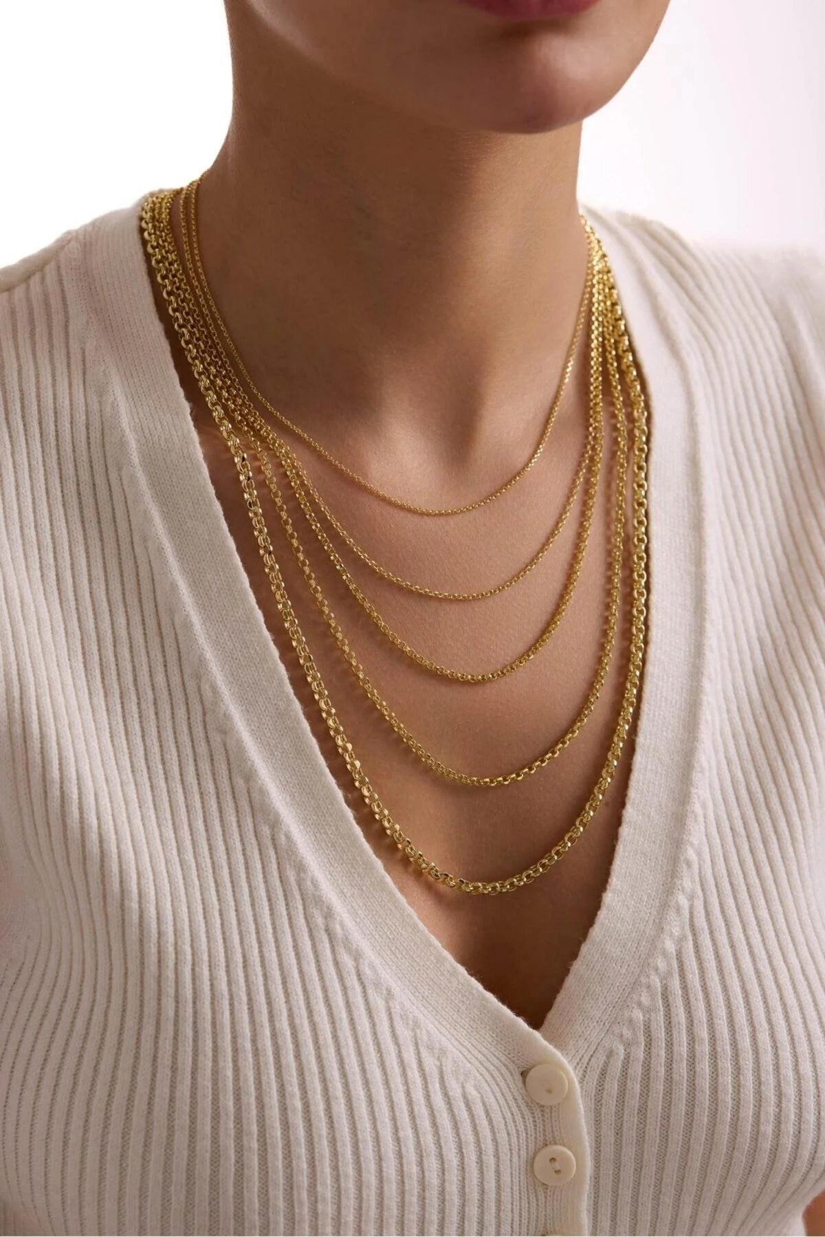 14K Gold 3mm Rolo Necklace, Dainty Round Link Chain, Minimalist Everyday Jewelry, Stackable Gold Chain Necklace, Gift for Her