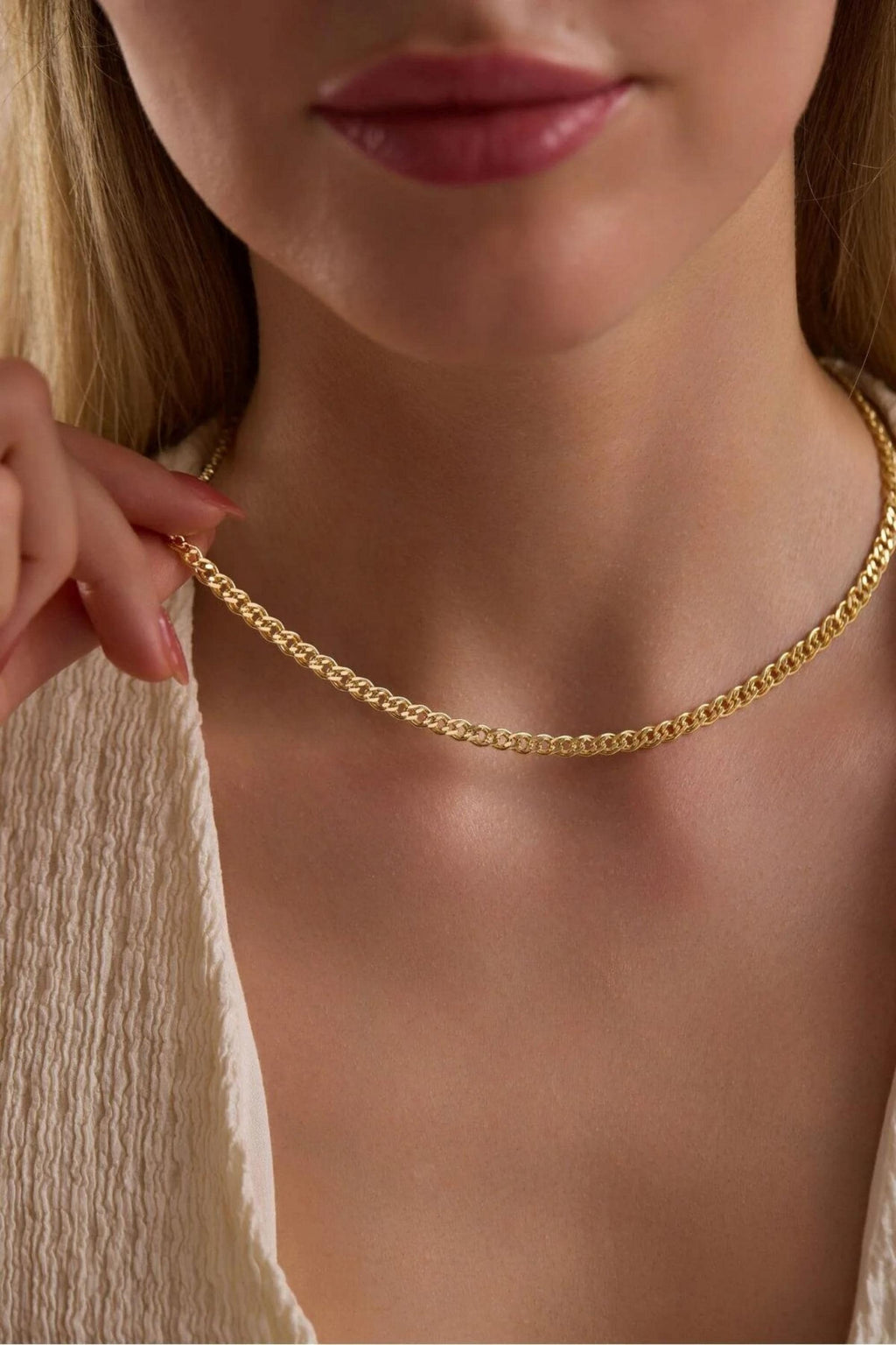 14K Gold Nonna Link Chain Necklace, Dainty Gold Chain, Minimalist Everyday Necklace, Stackable Gold Jewelry, Gift for Her