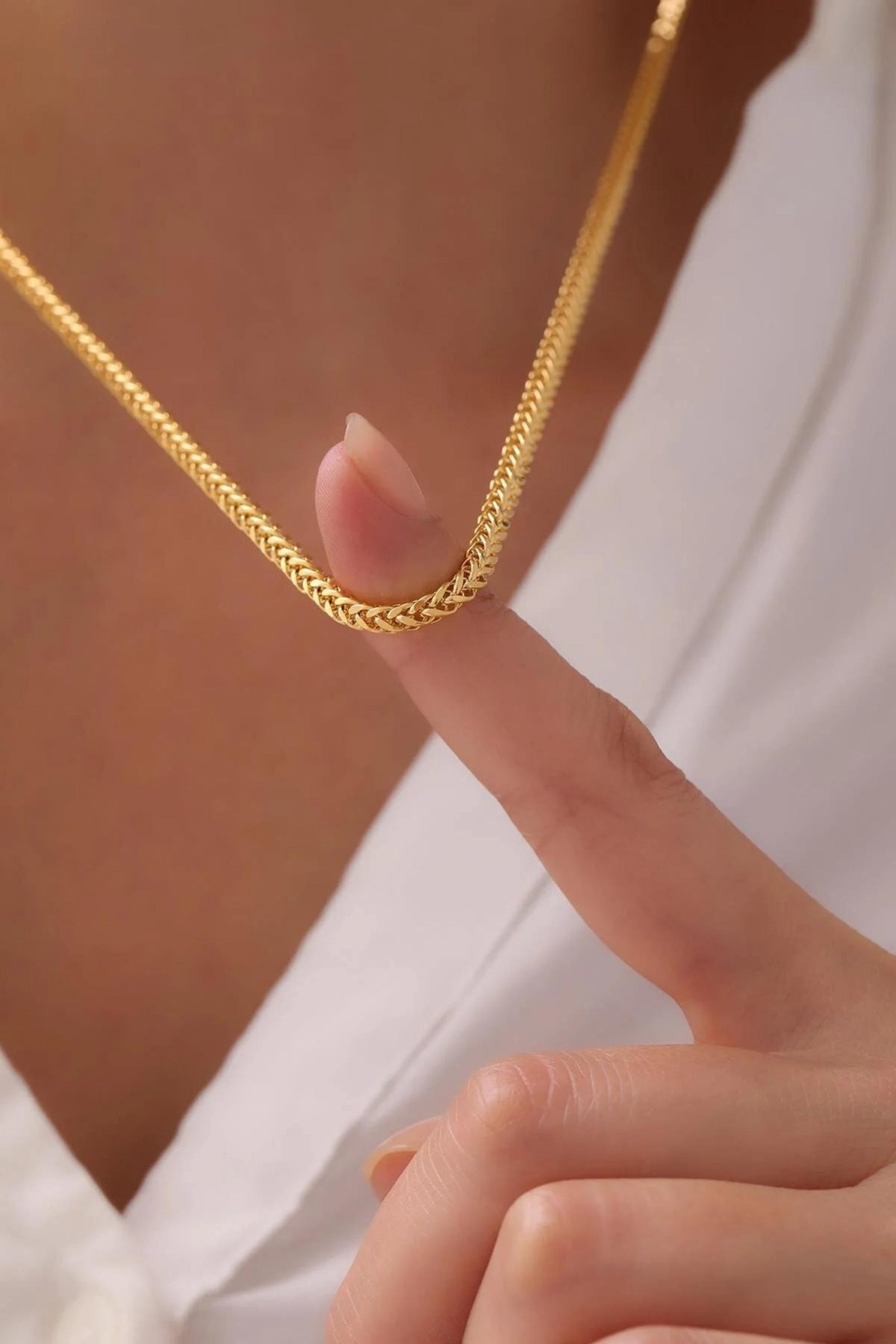 14K Gold 3mm Franco Chain Necklace, Dainty Gold Necklace, Minimalist Everyday Jewelry, Stackable Gold Chain, Gift for Her