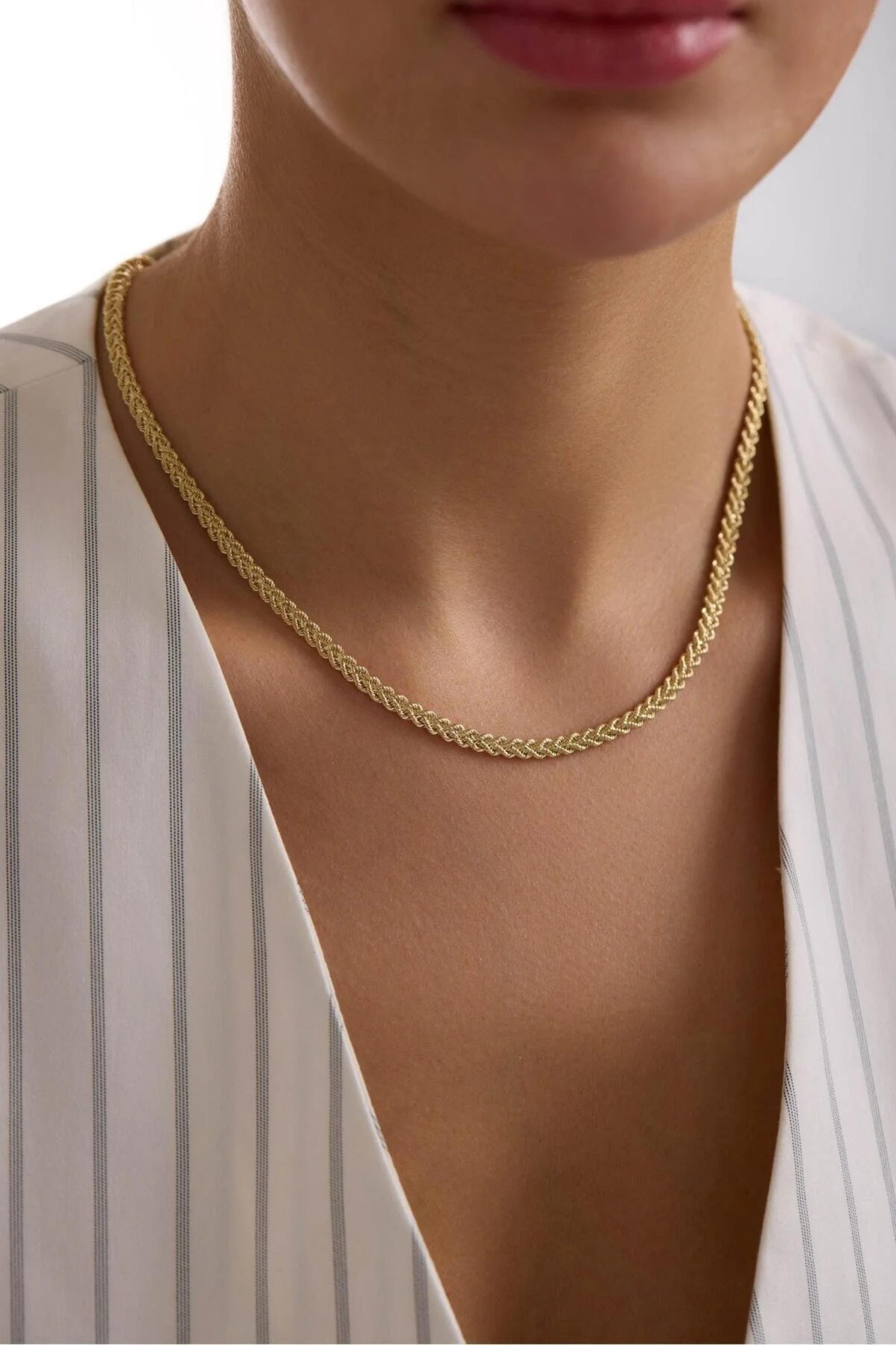 14K Gold 4mm Rope Chain Necklace, Chunky Gold Necklace, Dainty Everyday Necklace, Layering & Stackable Jewelry for Women, Gift for Her