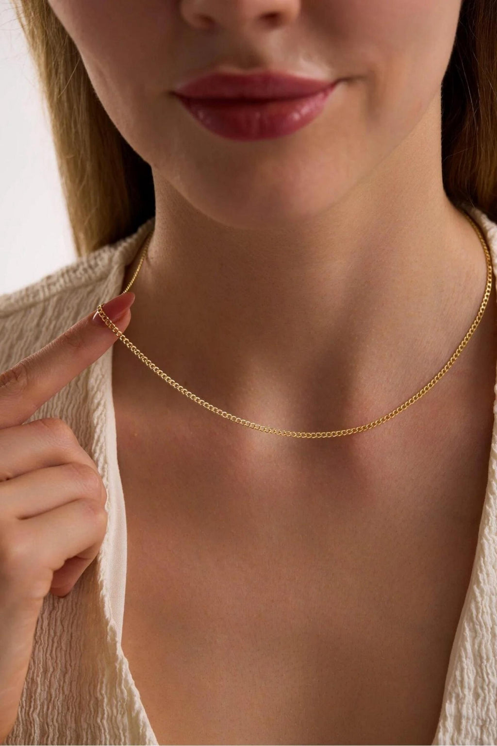 14K Gold 2.15mm Miami Cuban Chain Necklace, Dainty Gold Necklace, Minimalist Everyday Jewelry, Stackable Gold Chain for Men & Women, Gift