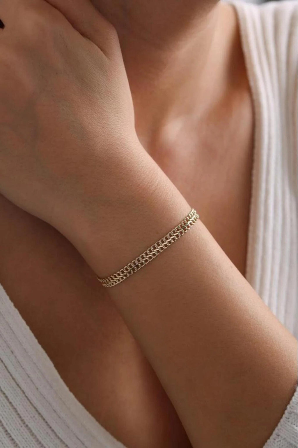 14K Gold 4mm Vienna Chain Bracelet, Chunky Gold Bracelet, Minimalist Everyday Jewelry, Stackable Gold Bracelet, Gift for Her