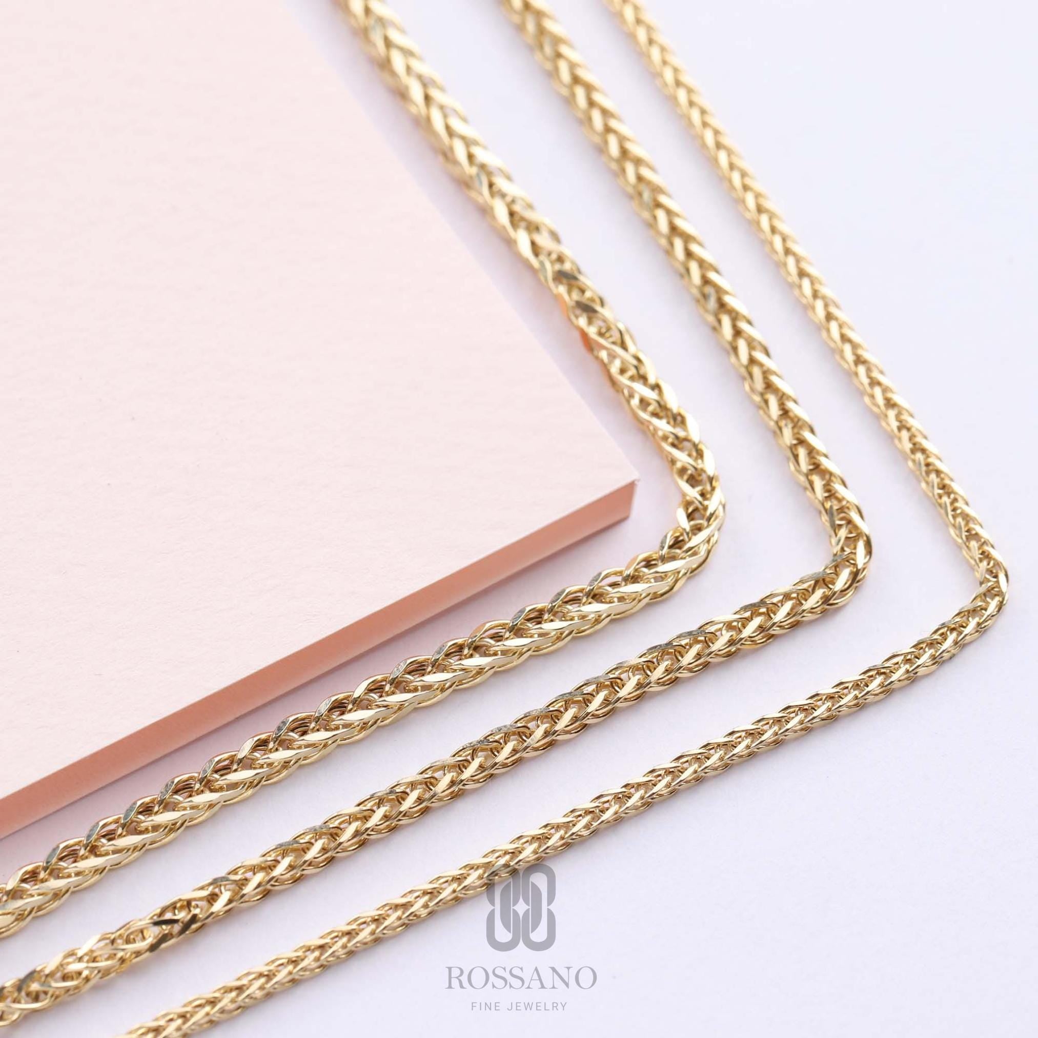 14K Gold Franco Chain Bracelet, 2mm 3mm 4mm Franco Palm Bracelet, Gold Foxtail Wheat Chain, Solid Unisex Jewelry, Gift for Her