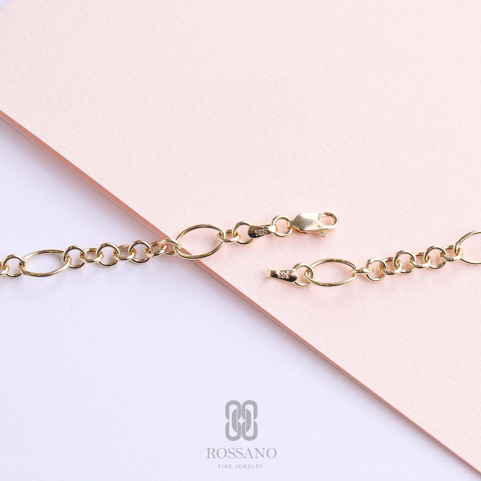 14K Gold Chain Bracelet, O Shape Oval Cable Chain Bracelet, Figaro & Paperclip Link Bracelet, Minimalist Gold Jewelry, Gift for Her