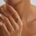 14K Gold Turquoise Star Ring, Dainty Star Gemstone Ring, Minimalist Gold Band, Celestial Jewelry, Stackable Ring, Gift for Her