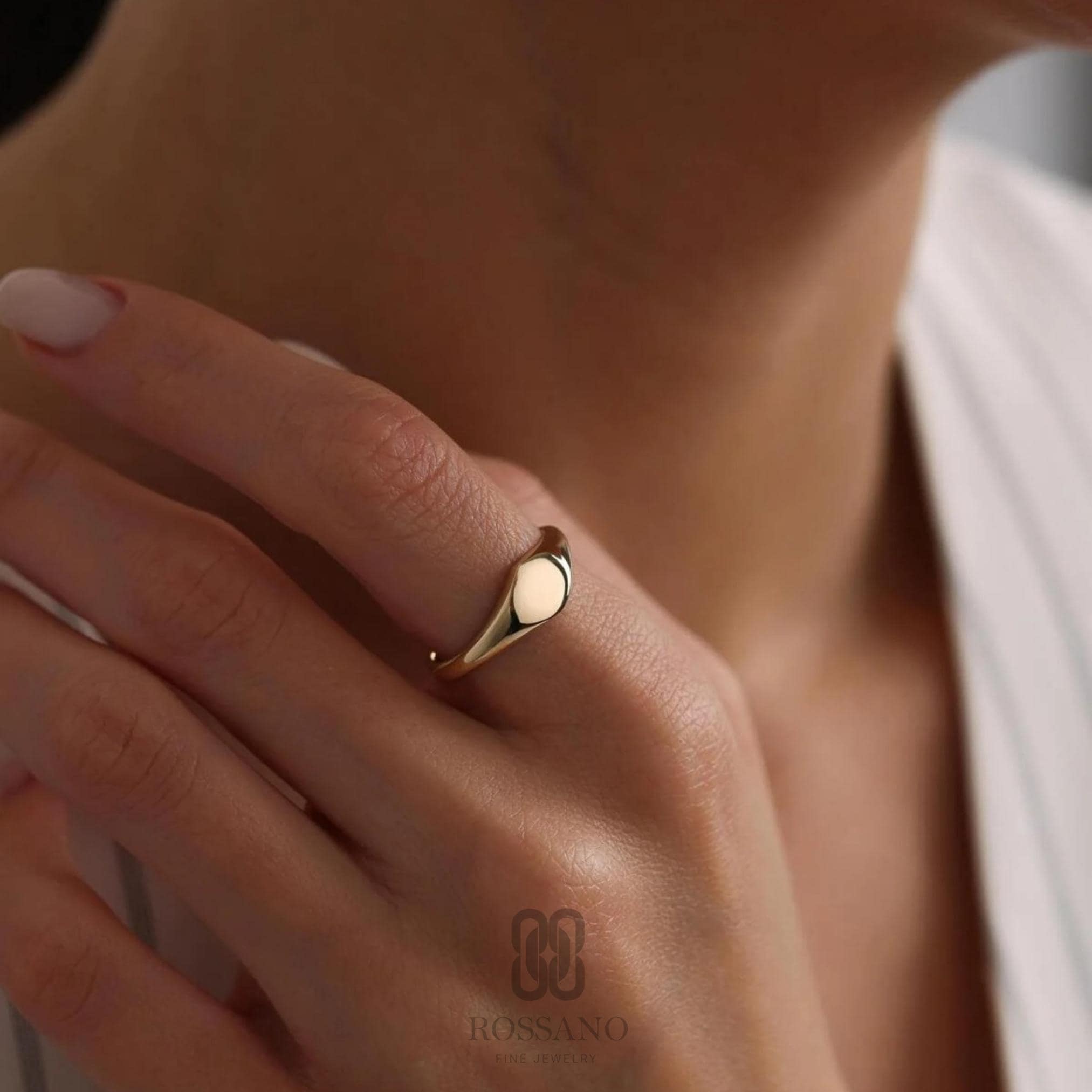 14K Gold Signet Ring, Classic Flat Top Gold Ring, Minimalist Statement Band, Timeless Unisex Jewelry, Stackable Ring, Gift for Her