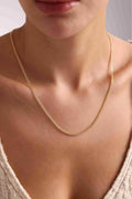14K Gold 2mm Bismark Necklace, Dainty Bismark Link Chain, Minimalist Gold Necklace, Stackable Everyday Jewelry, Gift for Her