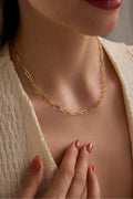 14K Gold 4mm Paperclip Chain Necklace, Dainty Gold Necklace, Minimalist Everyday Jewelry, Layering & Stackable Gold Necklace, Gift for Her