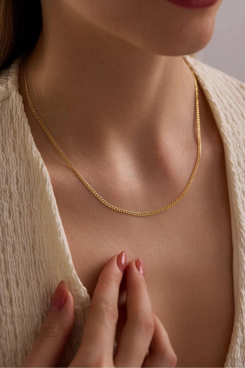 14K Gold 2.15mm Miami Cuban Chain Necklace, Dainty Gold Necklace, Minimalist Everyday Jewelry, Stackable Gold Chain for Men & Women, Gift