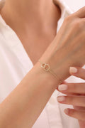 14K Gold Interlocking Bracelet, Dainty Chain Bracelet, Minimalist Everyday Jewelry, Stackable Gold Bracelet, Gift for Her
