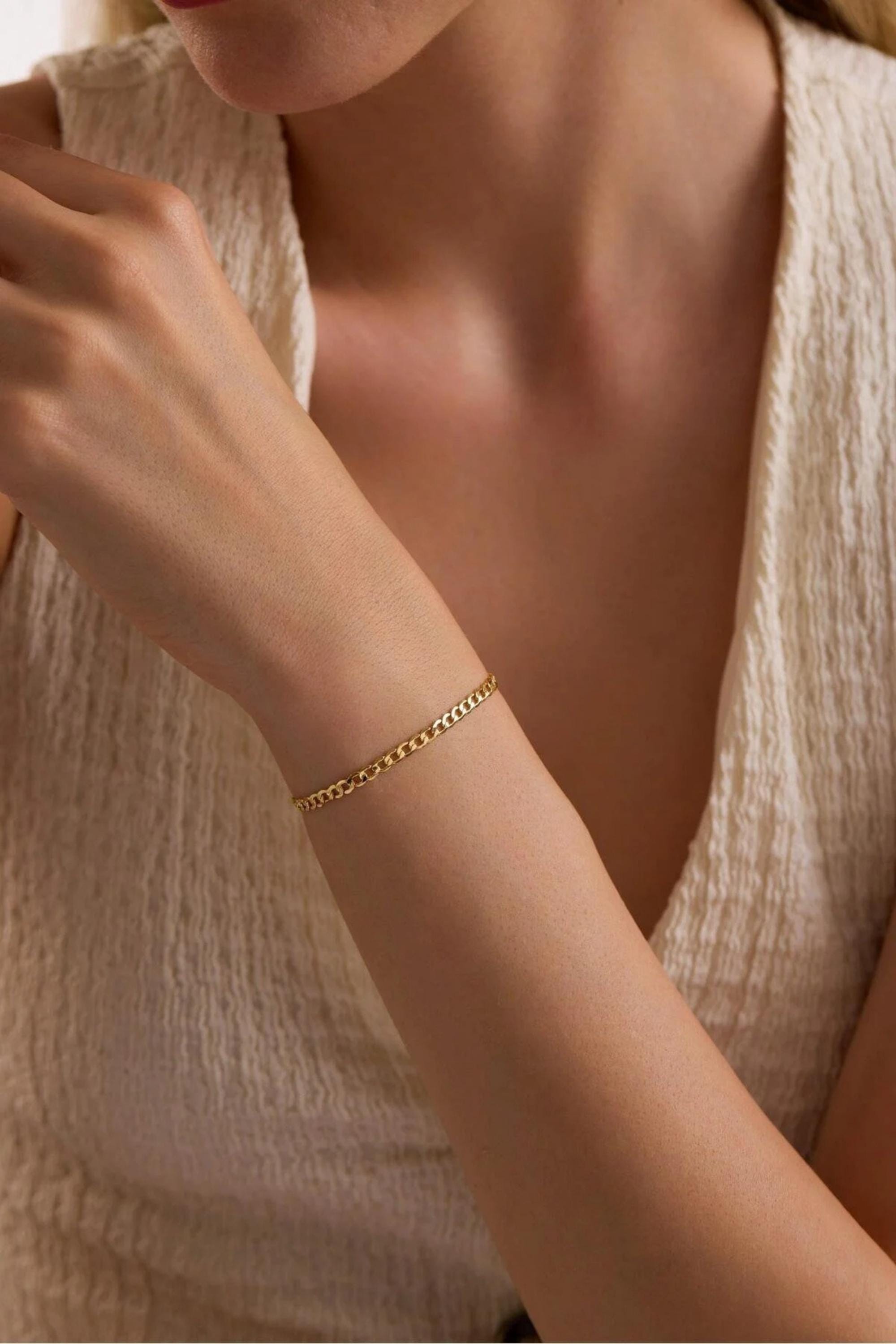 14K Gold 3mm Cuban Link Bracelet, Dainty Gold Bracelet, Minimalist Everyday Jewelry, Stackable Gold Bracelet, Gift for Men & Women