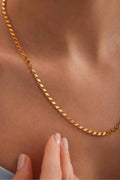14K Gold 4mm Mirror Chain Necklace, Dainty Gold Chain Necklace, Minimalist Everyday Jewelry, Layering & Stackable Gold Necklace for Her