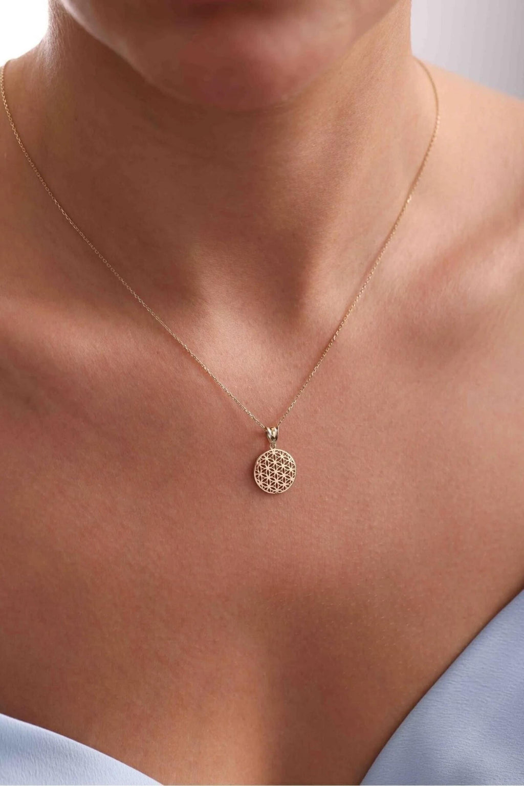 14K Gold Tree of Life Necklace, Dainty Gold Necklace, Minimalist Everyday Jewelry, Spiritual Jewelry, Stackable Gold Necklace for Her