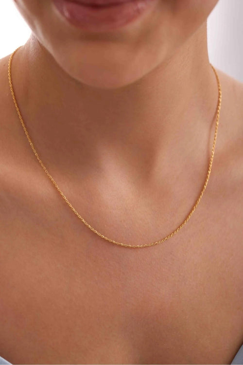 14K Gold 2mm Rope Chain Necklace, Dainty Gold Chain Necklace, Minimalist Everyday Jewelry, Layering & Stackable Gold Necklace for Her