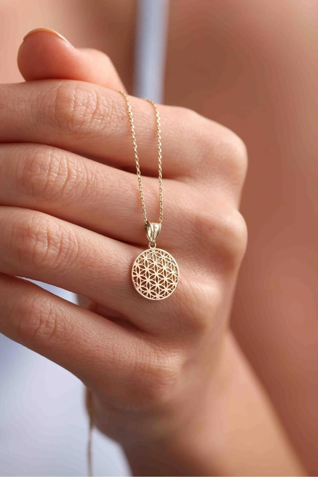 14K Gold Tree of Life Necklace, Dainty Gold Necklace, Minimalist Everyday Jewelry, Spiritual Jewelry, Stackable Gold Necklace for Her