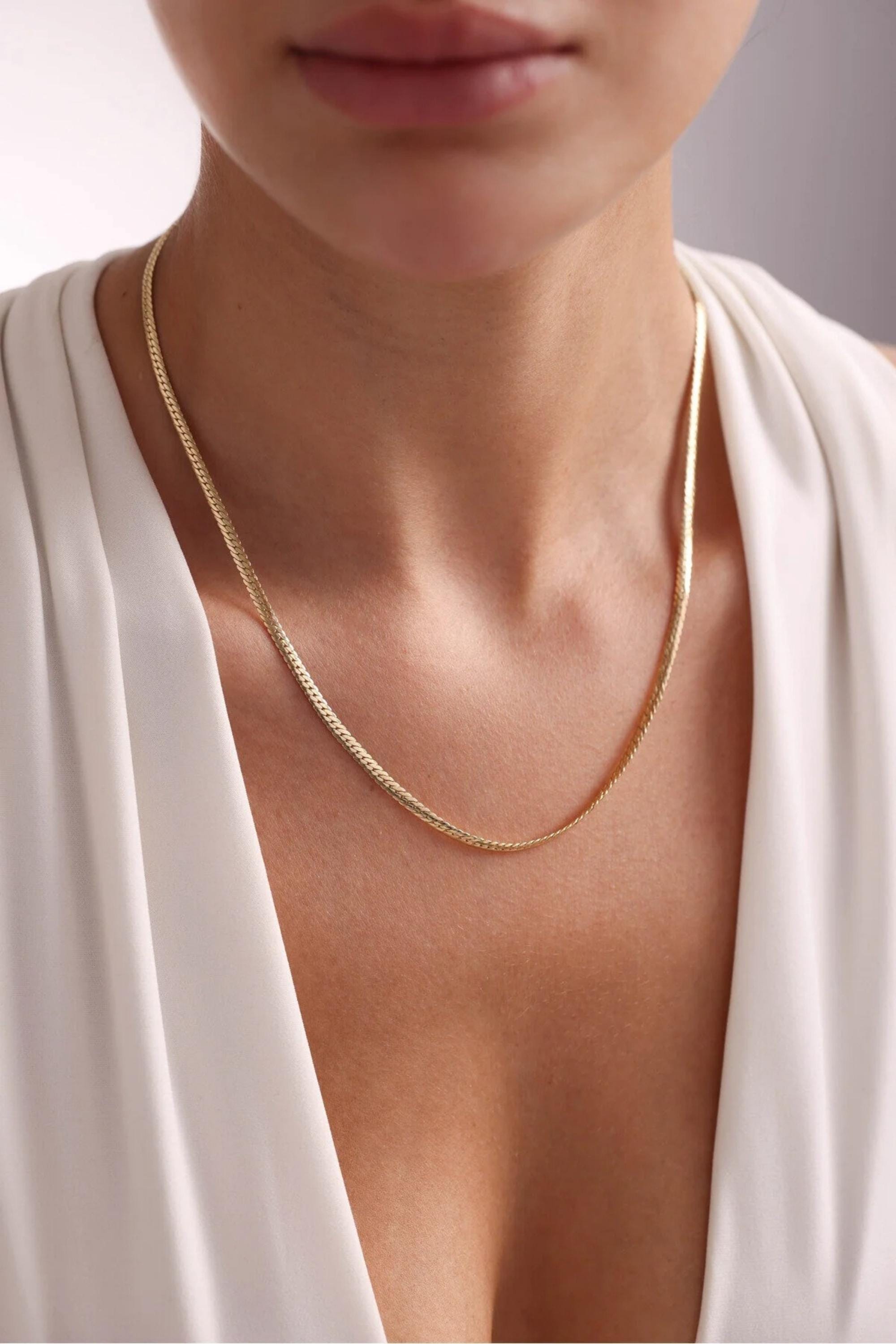 14K Gold 3mm Cuban Link Necklace, Classic Gold Chain, Timeless Link Necklace, Layering Jewelry, Everyday Fine Jewelry, Gift for Women