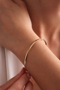 14K Gold 4mm Bangle Bracelet, Classic Gold Bangle, Sleek Minimalist Jewelry, Stackable Everyday Bracelet, Timeless Gift for Women